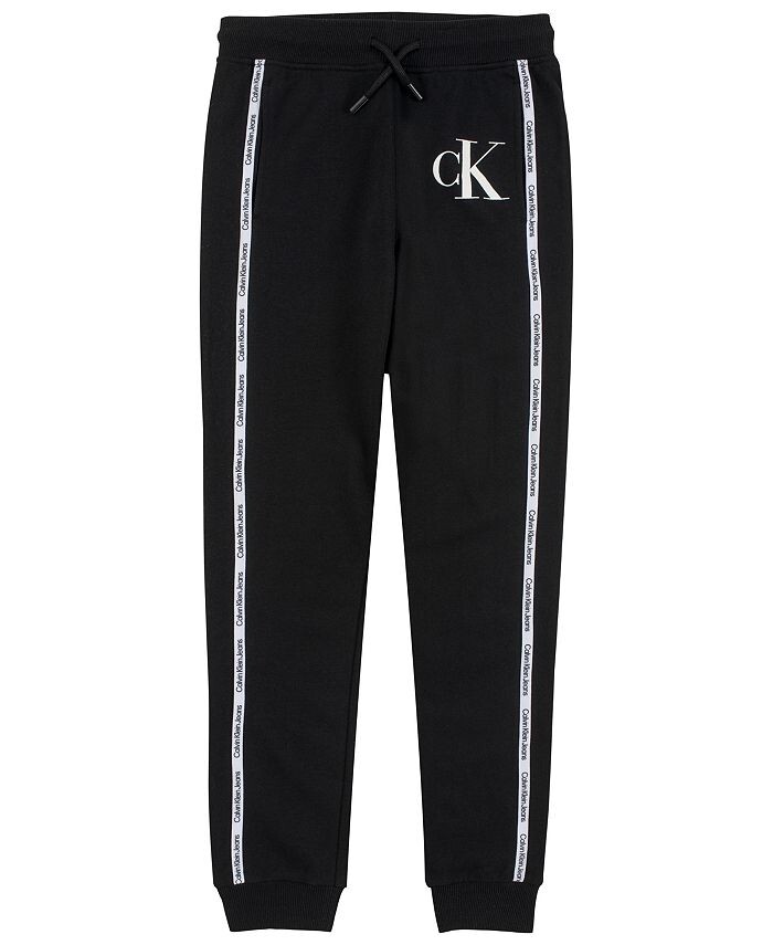 

Флисовые джоггеры с отделкой в рубчик Big Boys CK Logo Calvin Klein, черный