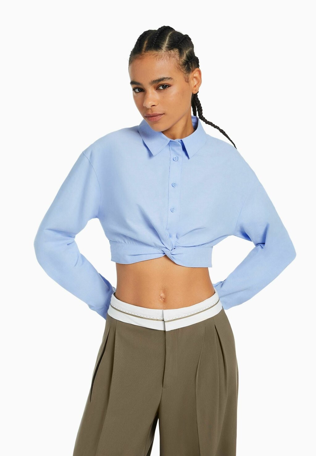 

Рубашка Bershka, синий