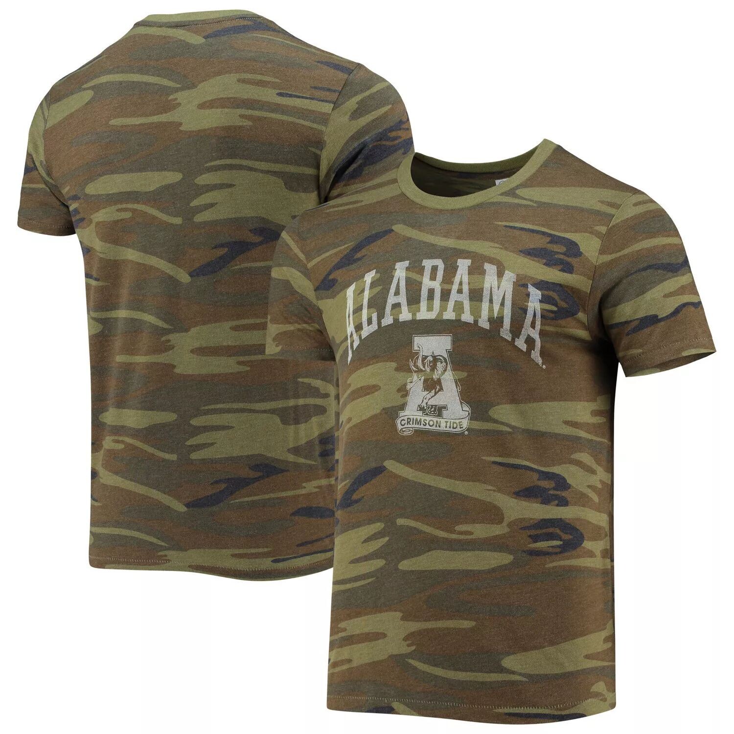

Мужская альтернативная одежда камуфляжная футболка Alabama Crimson Tide Arch с логотипом Tri-Blend