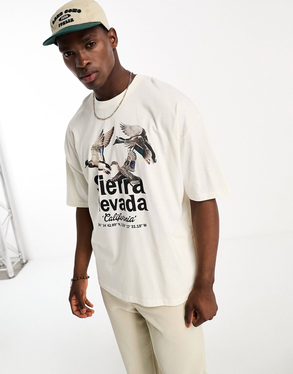 

Белая оверсайз-футболка с фотографическим принтом ASOS DESIGN ASOS DESIGN, Белый