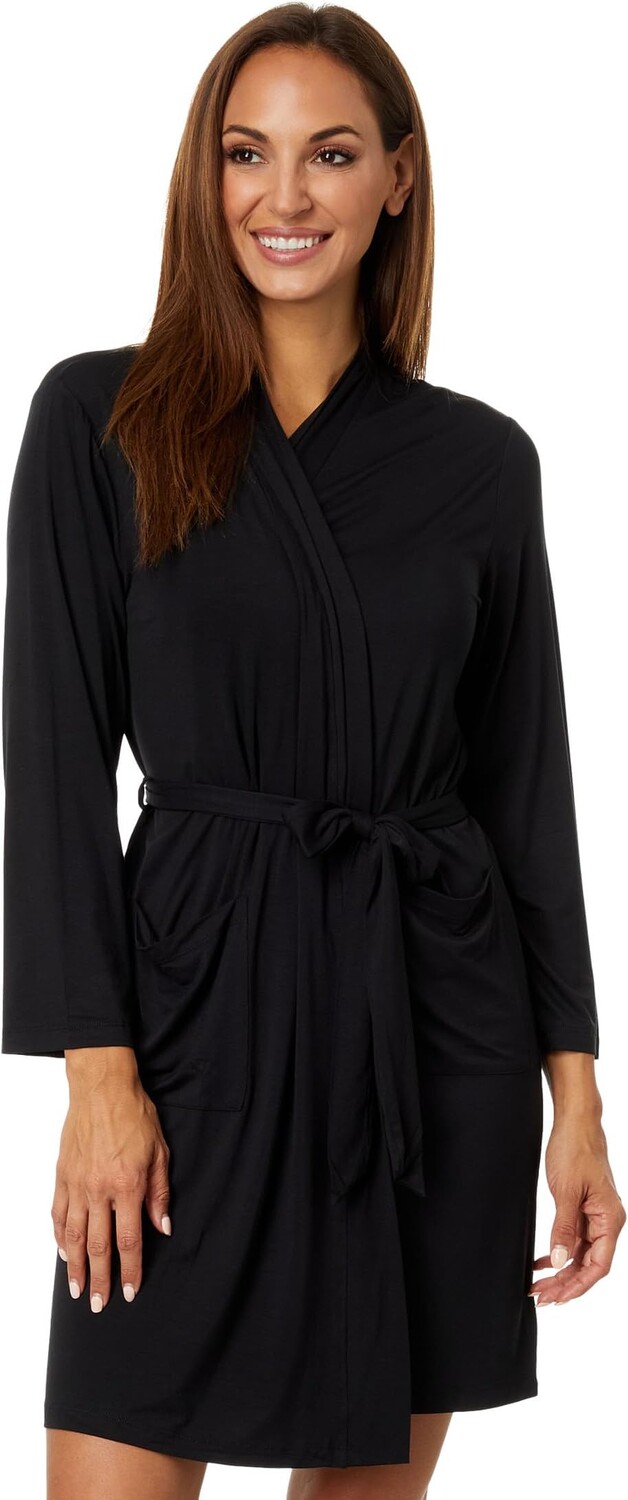 

Халат Malibu Collection Soft Jersey Short Robe Barefoot Dreams, черный
