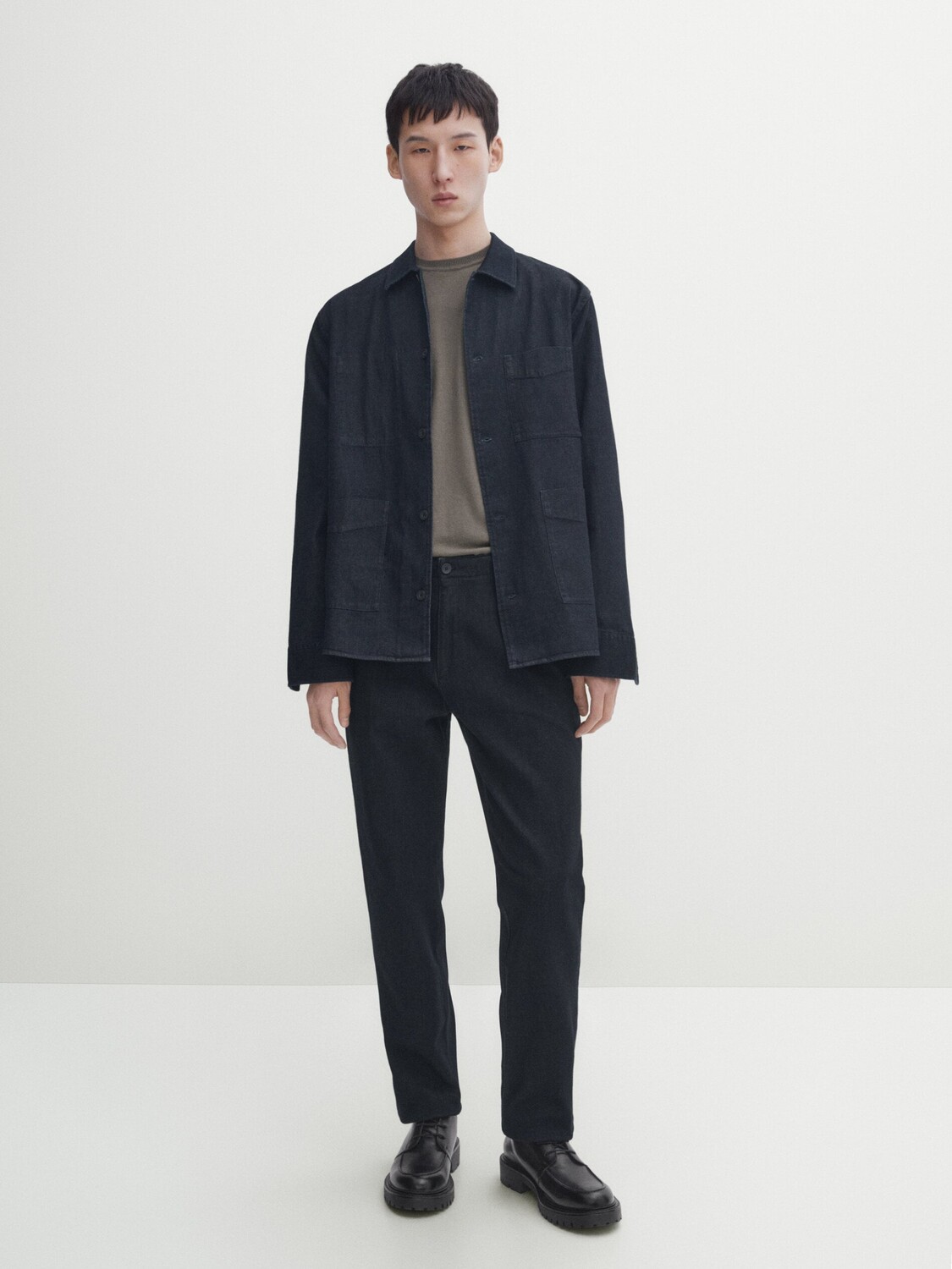 

Джинсы свободного кроя с вытачками Massimo Dutti, индиго