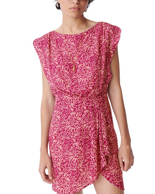 Хлопковое мини-платье Cara с вырезом «лодочка» VANESSA BRUNO, цвет Pink