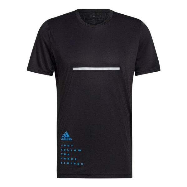 

Футболка adidas Logo Printing Stripe Round Neck Short Sleeve Black, мультиколор