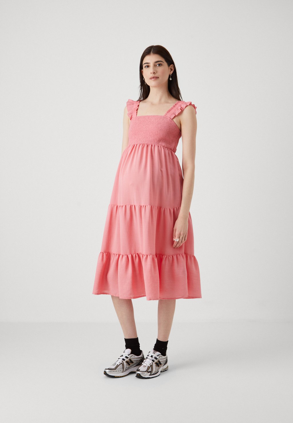 Дневное платье OLMGRACE FRILL CALF DRESS ONLY MATERNITY, розовый