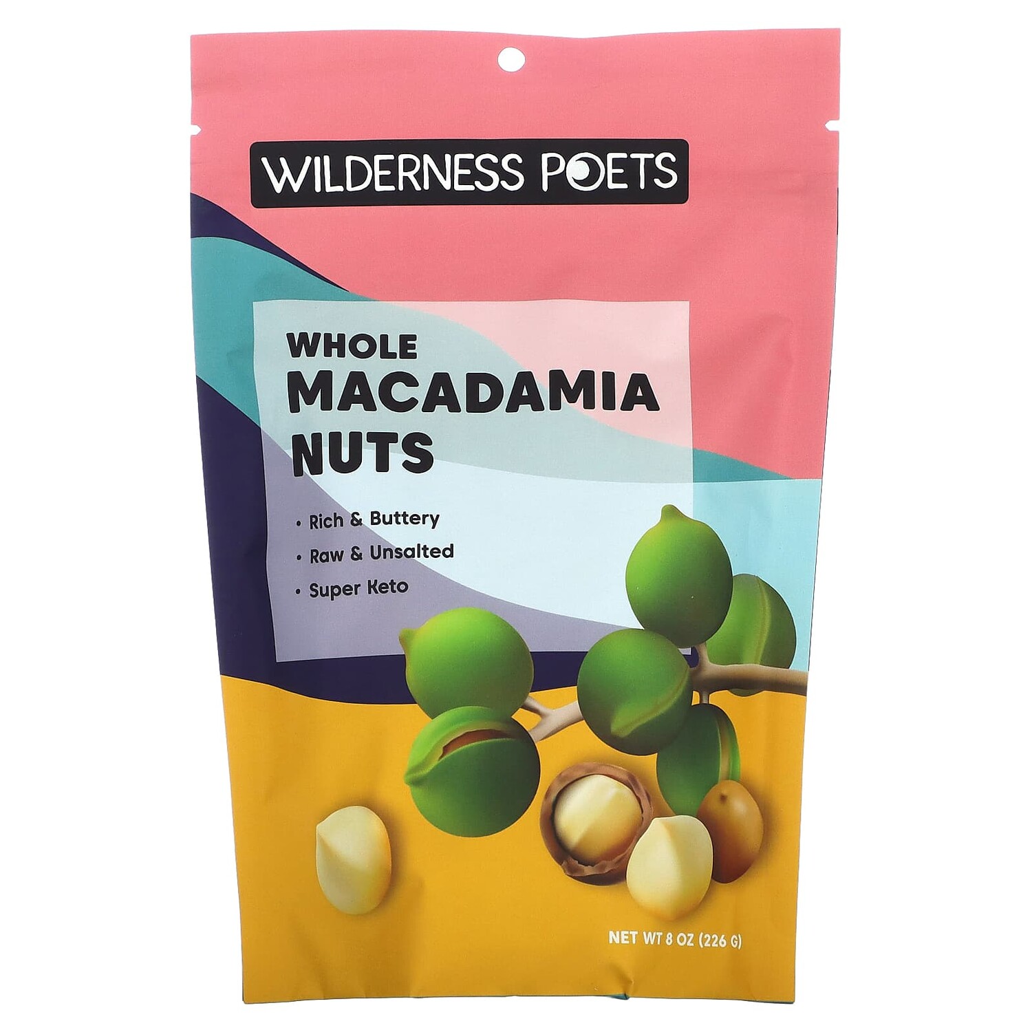 

Цельные орехи макадамия, 226 г (8 унций), Wilderness Poets