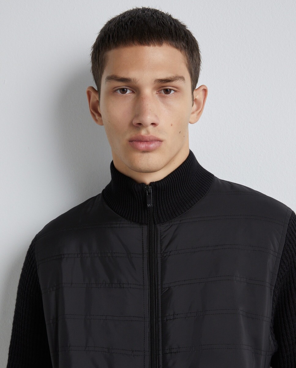 

Мужская вязаная куртка с нейлоновой передней частью Easy Wear, черный