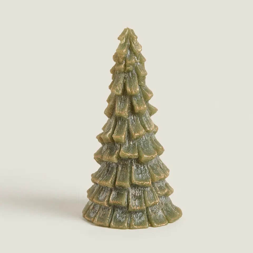 

Декоративная свеча Zara Home Glitter Christmas Fir Tree, зеленый