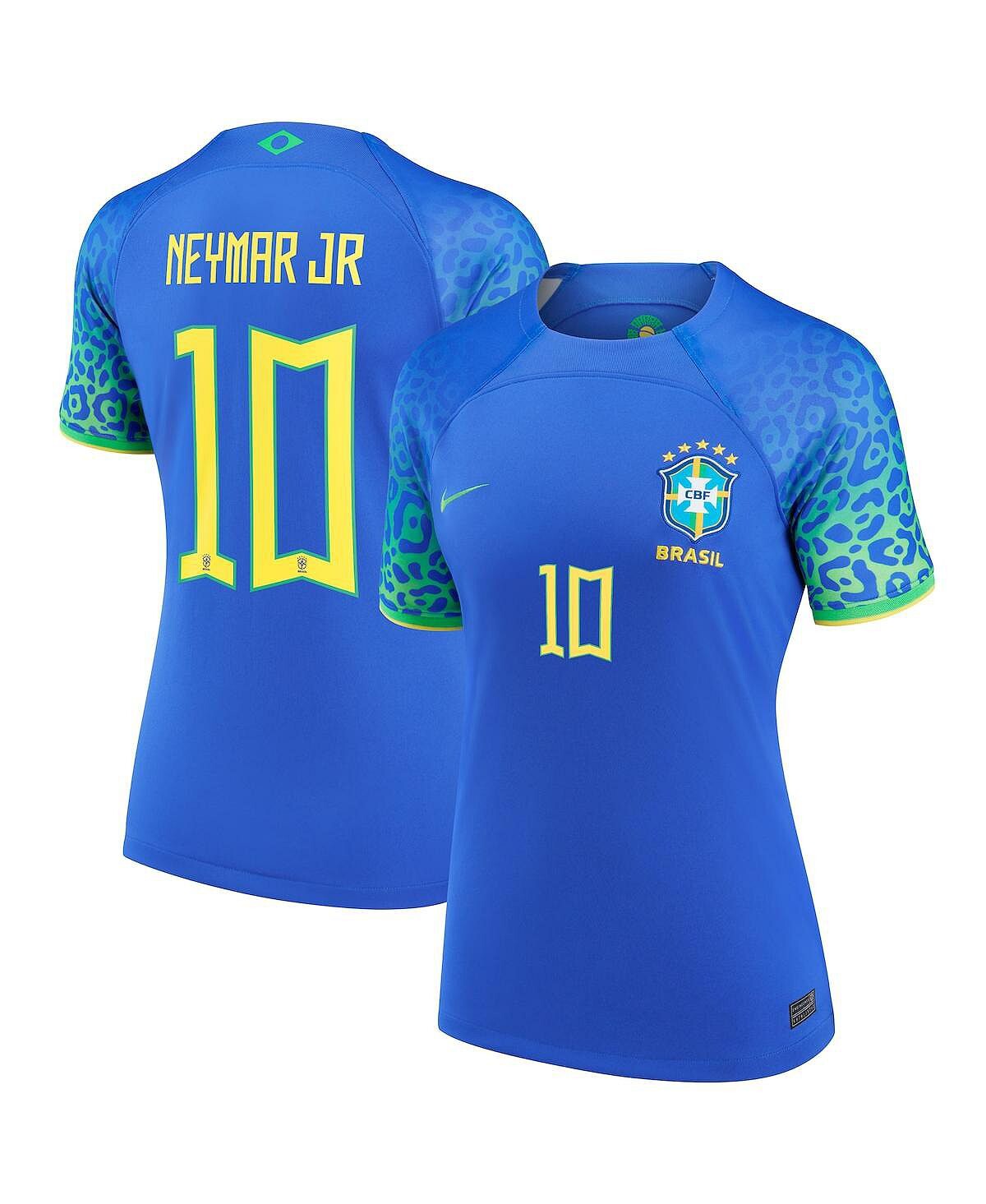 

Женская футболка neymar jr. blue brazil national team 2022/23 away breathe stadium реплика игрока джерси Nike, синий