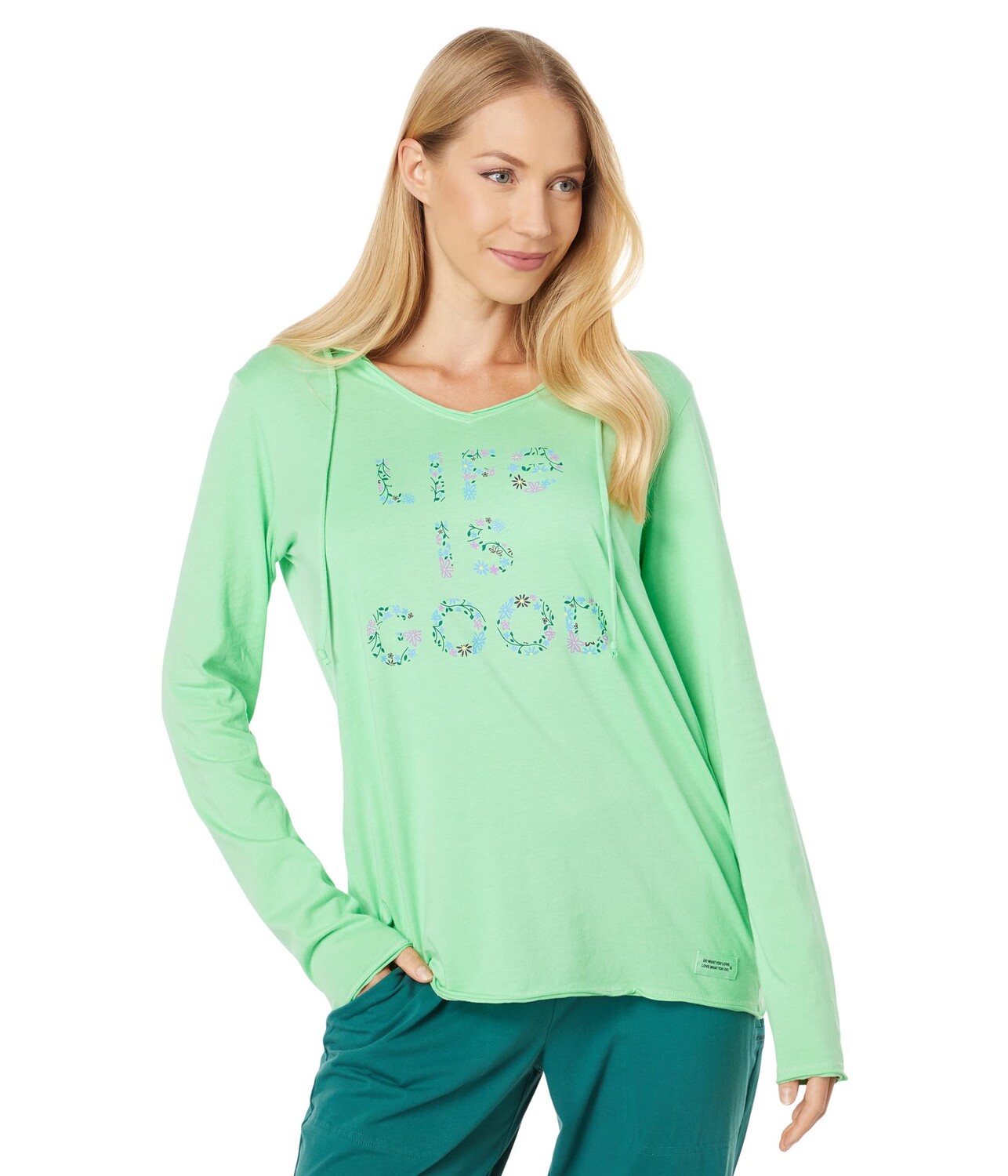 

Худи Life is Good, LIG Floral Stack Long Sleeve Crusher-Lite Hooded Tee