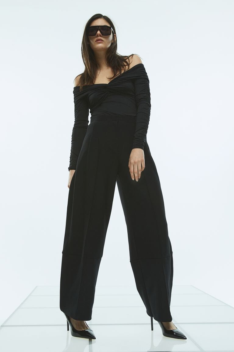 

Боди-стринги с открытыми плечами H&M, черный
