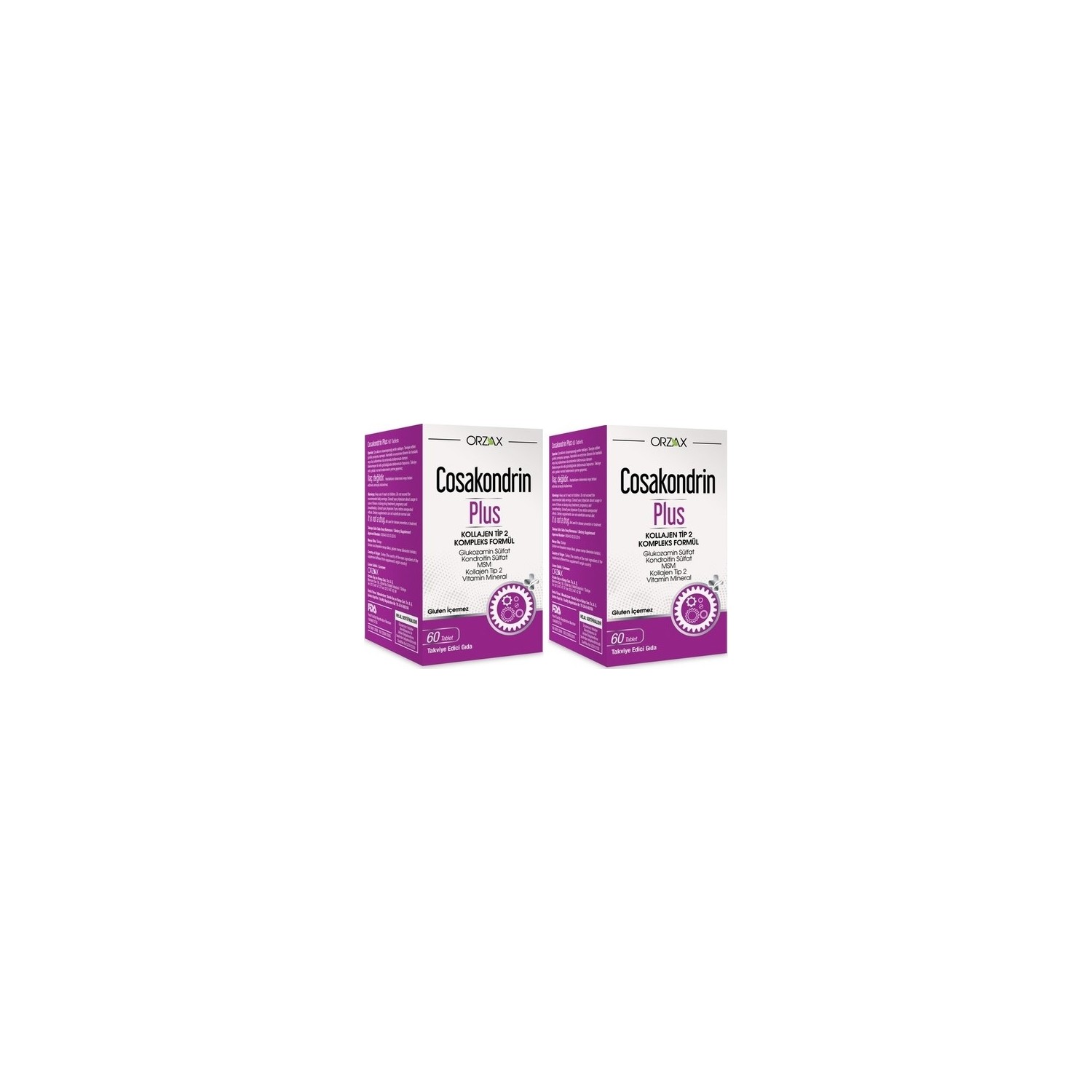 Пищевая добавка Orzax Cosakondrin Plus, 2 упаковки по 60 таблеток пищевая добавка orzax cosakondrin msm 60 таблеток