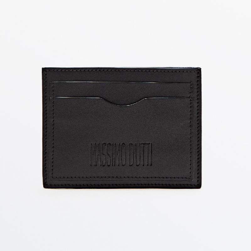 

Держатель для карт Massimo Dutti Leather Embossed, черный