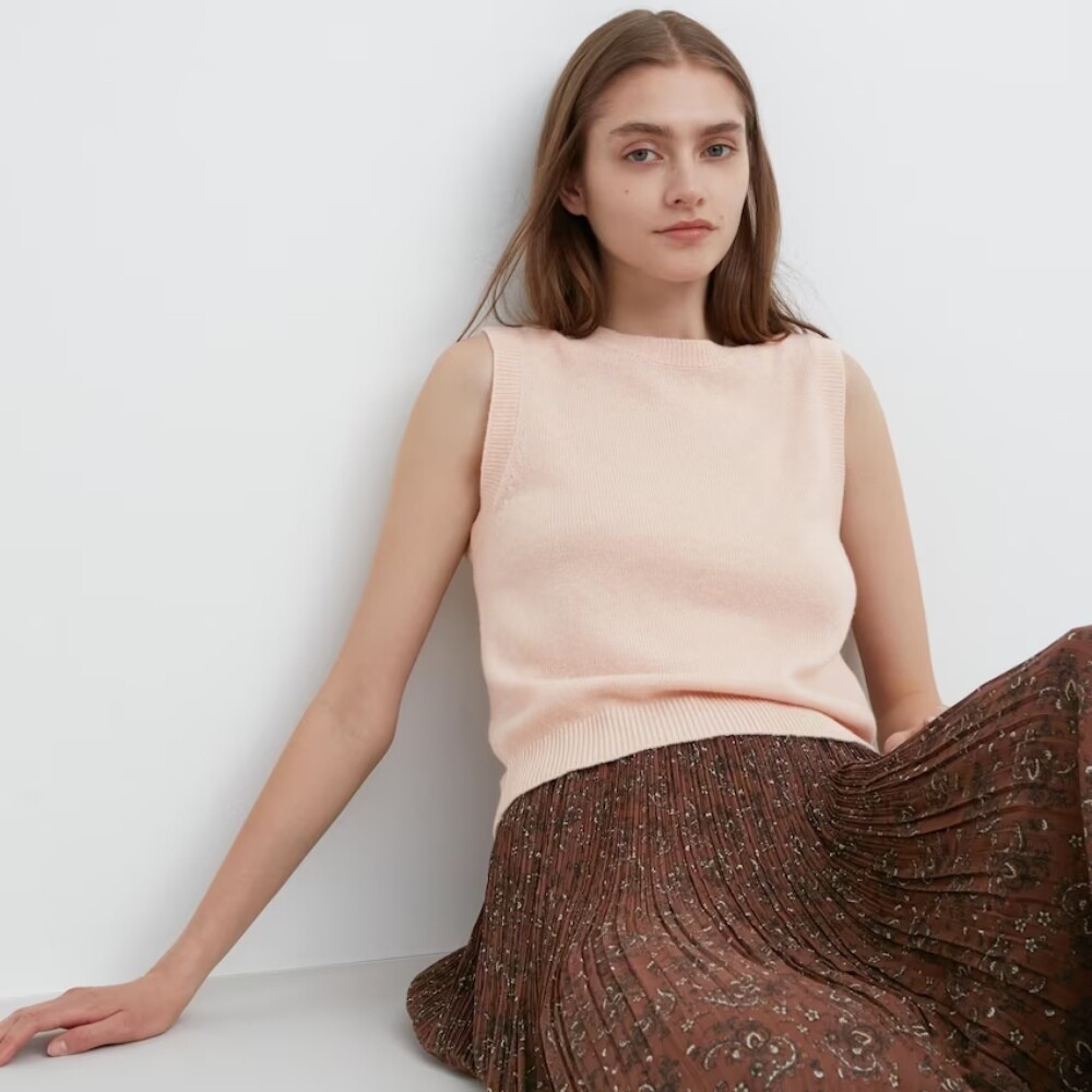 

Жилет Uniqlo 100% Cashmere, розовый
