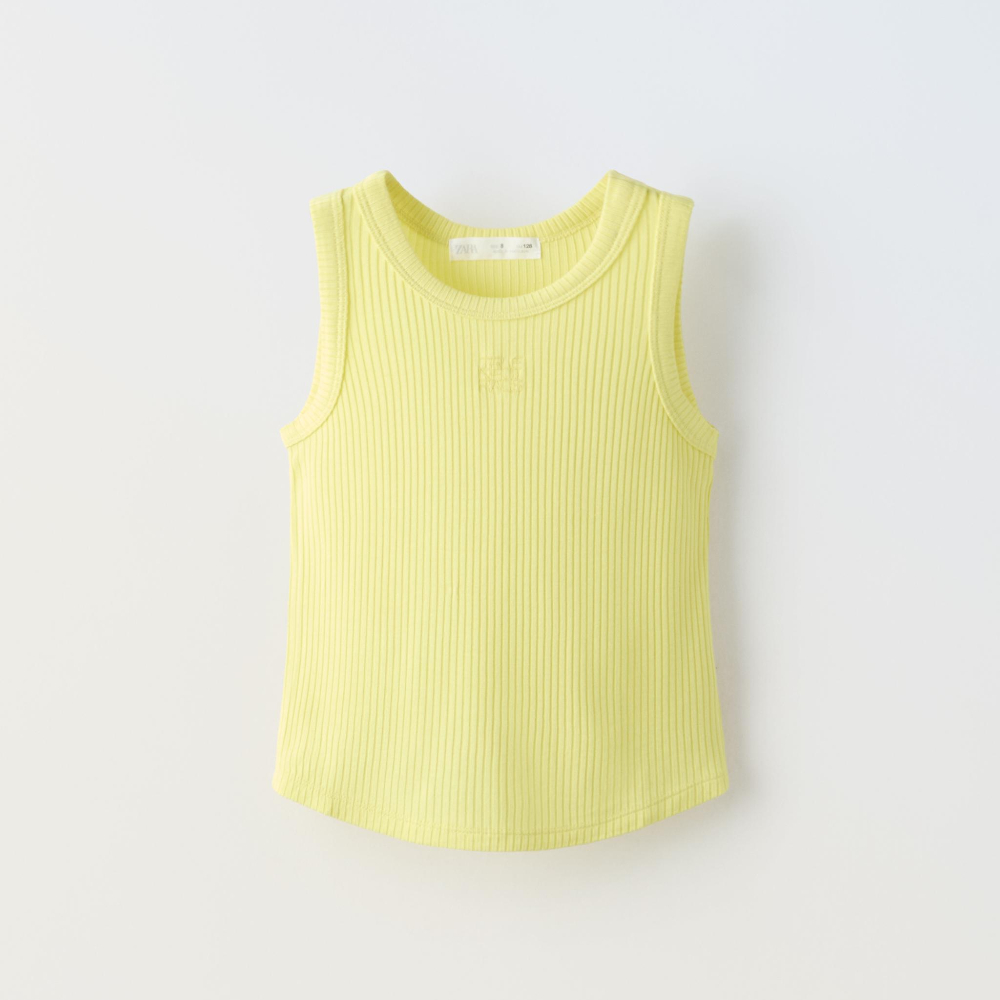 Майка Zara True Neutrals Ribbed Vest, желтый