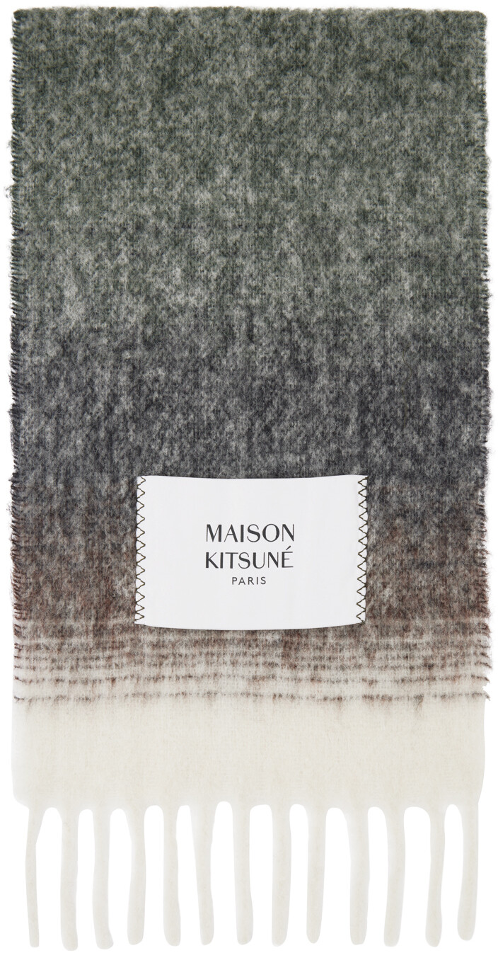

Бордовый градиентный шарф Maison Kitsuné