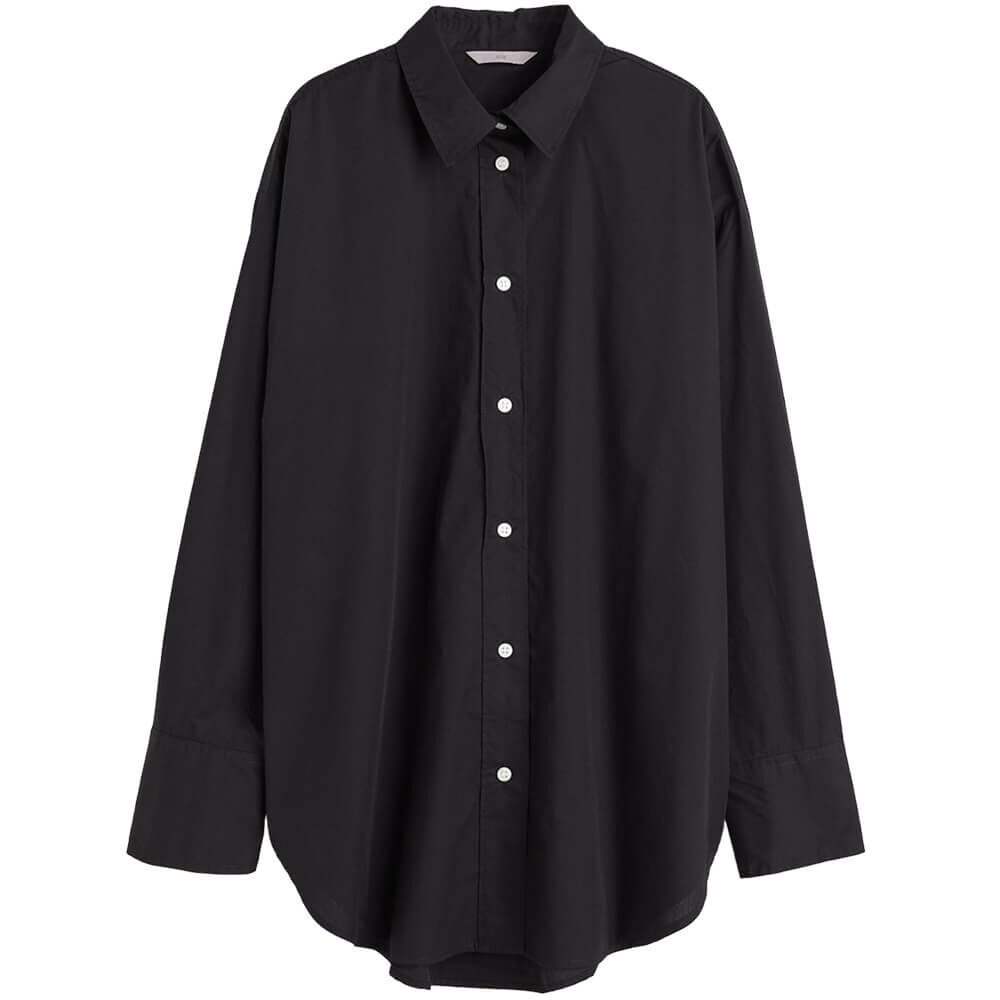 

Рубашка H&M Oversized Cotton, черный