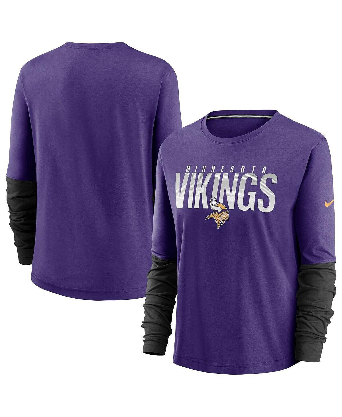 

Женская фиолетовая футболка с длинным рукавом minnesota vikings city mascot breathe breathe Nike, фиолетовый