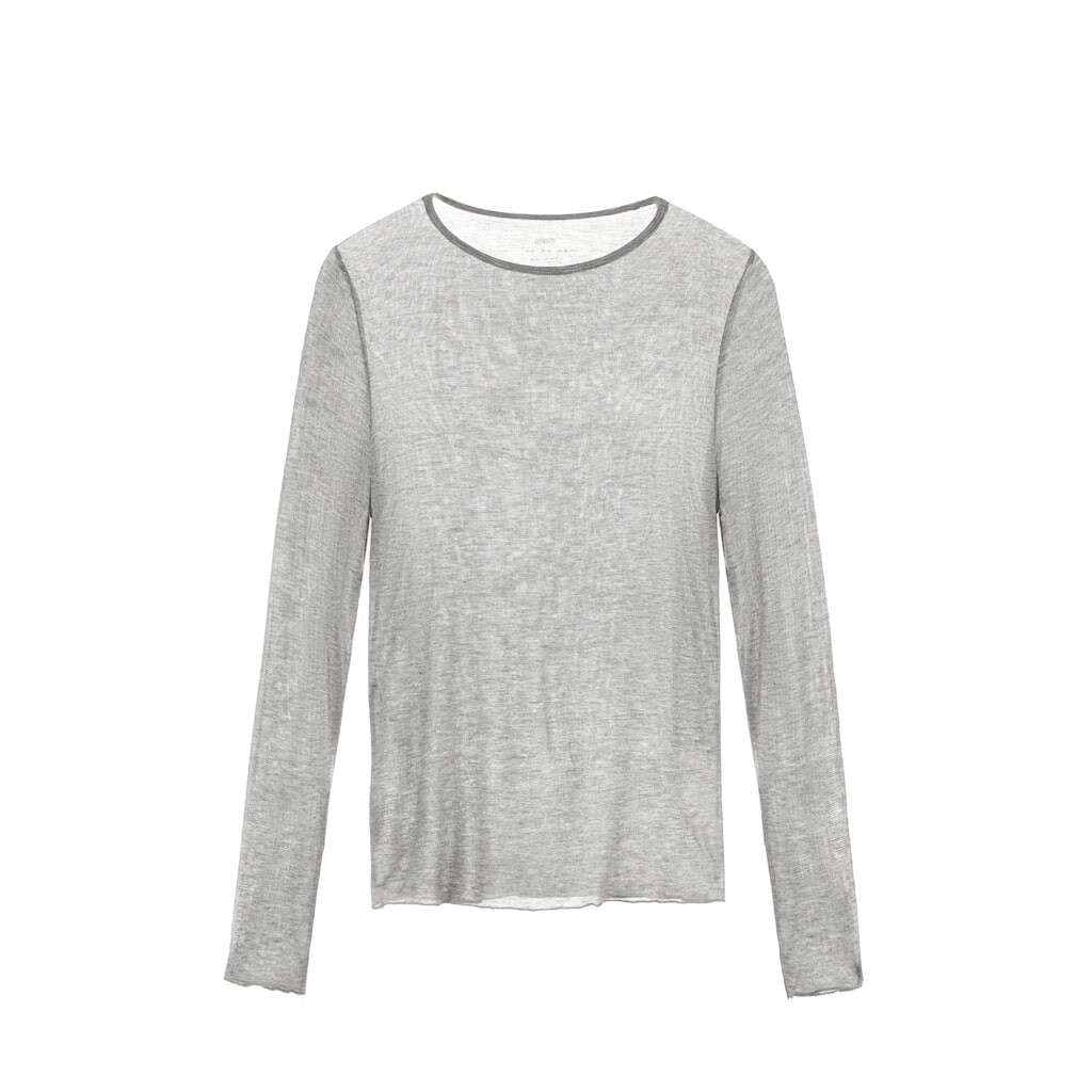 

Футболка OYSHO Extra-fine Long-sleeved, серый