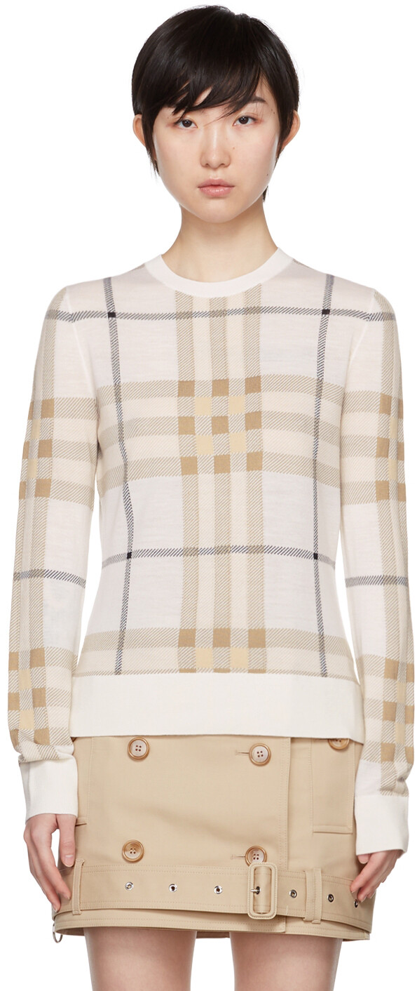 

Свитер в клетку Off-White Burberry, Серый
