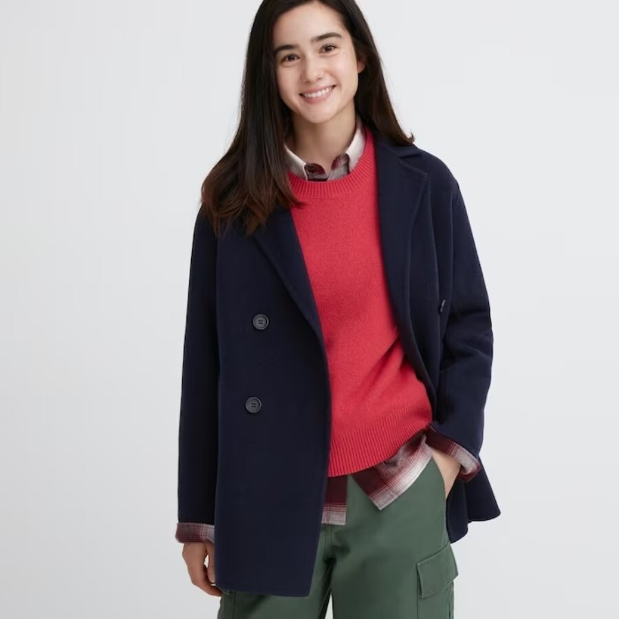 

Пальто Uniqlo Wool Blend, темно-синий