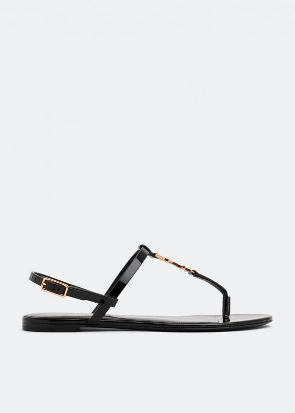 

Сандалии SAINT LAURENT Cassandra flat sandals, черный