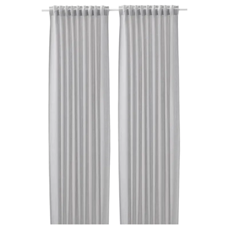

Шторы Ikea Fjadermott 2 шт, белый/серый