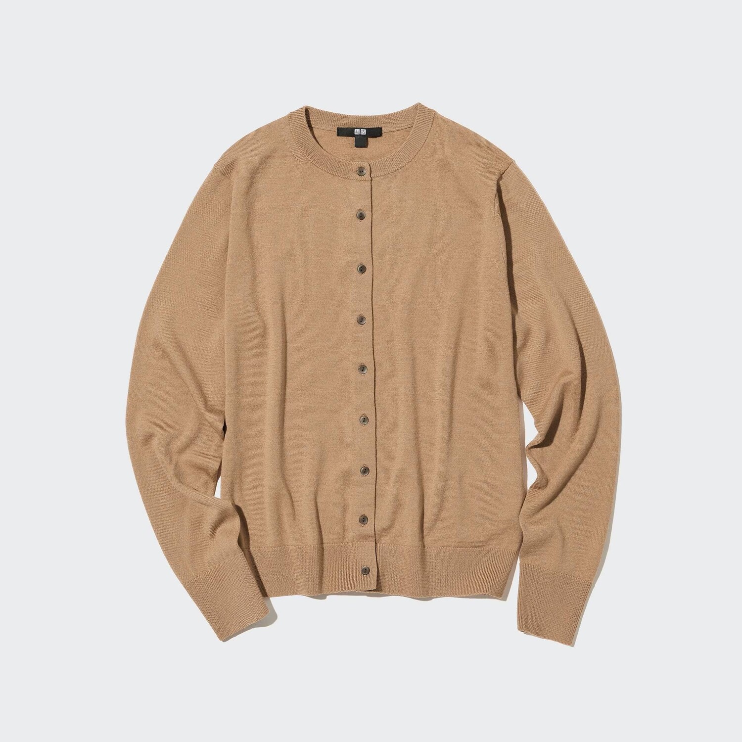 

Кардиган Uniqlo Extra Fine Merino Crew Neck, бежевый