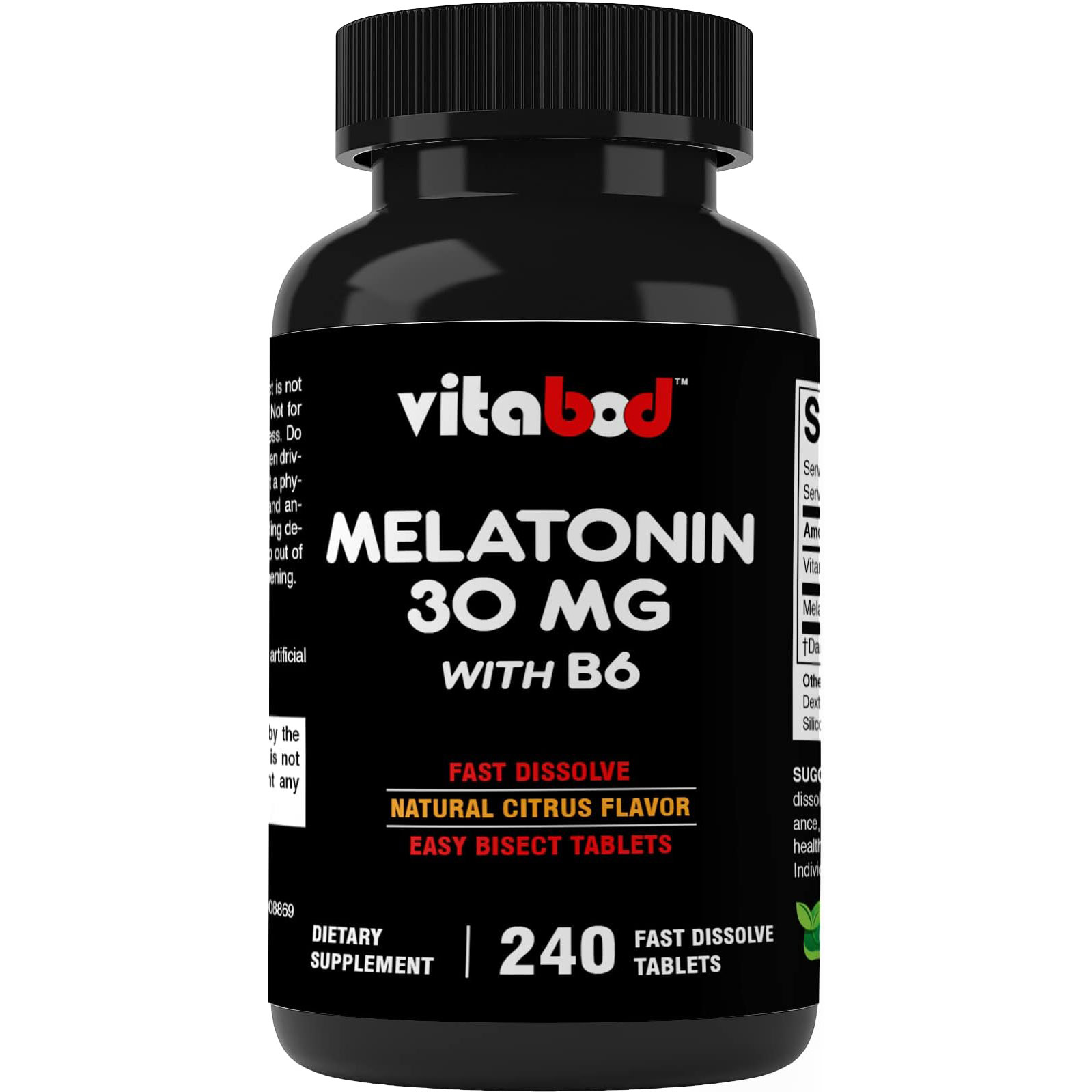 Мелатонин с витамином B6 Vitabod, 30 мг, 240 таблеток kal мелатонин sr с витамином b6 3 мг 60 таблеток