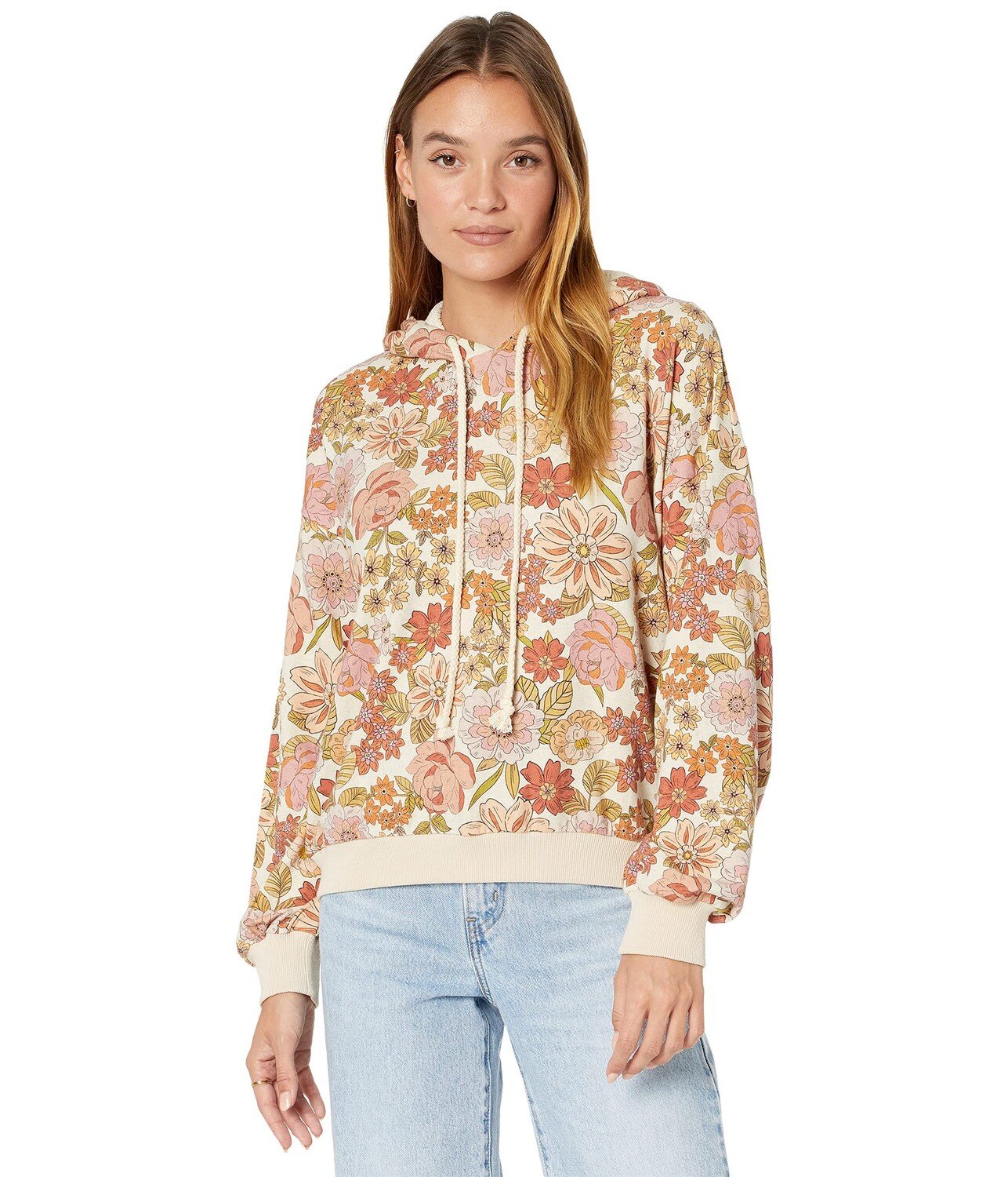 

Худи Saltwater Luxe, Annie French Terry Floral Hoodie, Серый