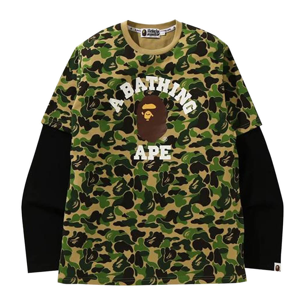 Футболка Bape ABC Camo College Layered, зеленый - фото