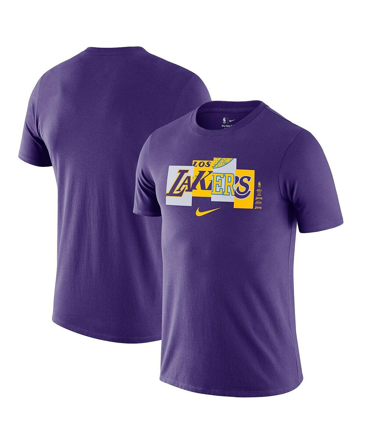 

Мужская фиолетовая футболка los angeles lakers 2021/22 city edition essential wordmark collage Nike, фиолетовый