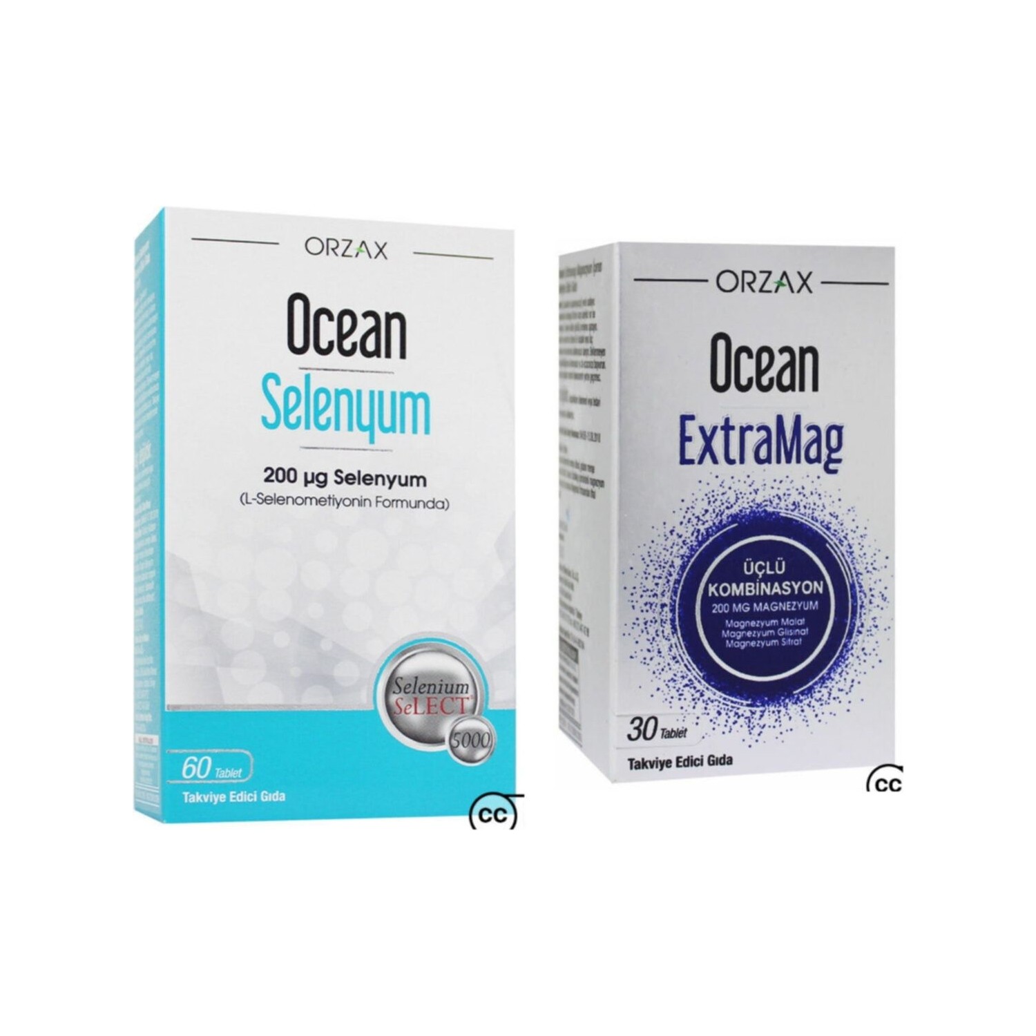 Селен Ocean 200 мкг, 60 таблеток + Пищевая добавка Ocean Extramag Tip, 30 таблеток
