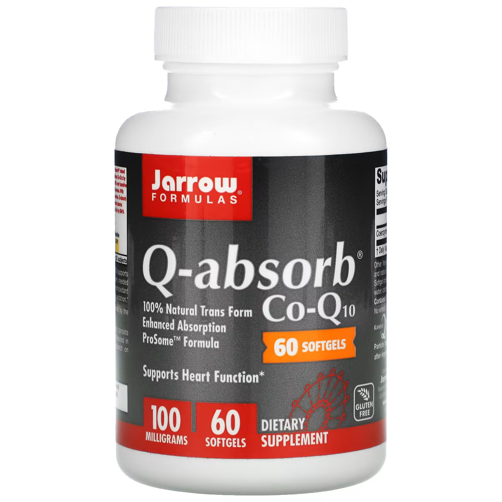 Jarrow Formulas, Q-absorb коэнзим-Q10, 100 мг, 60 капсул jarrow formulas коэнзим q10 100 мг 60 растительных капсул