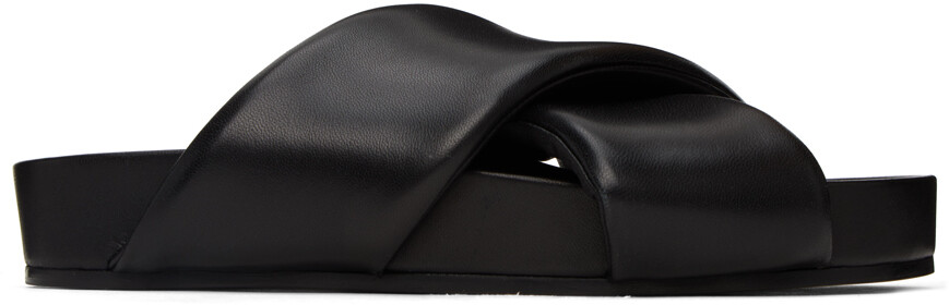

Черные стеганые сандалии Jil Sander
