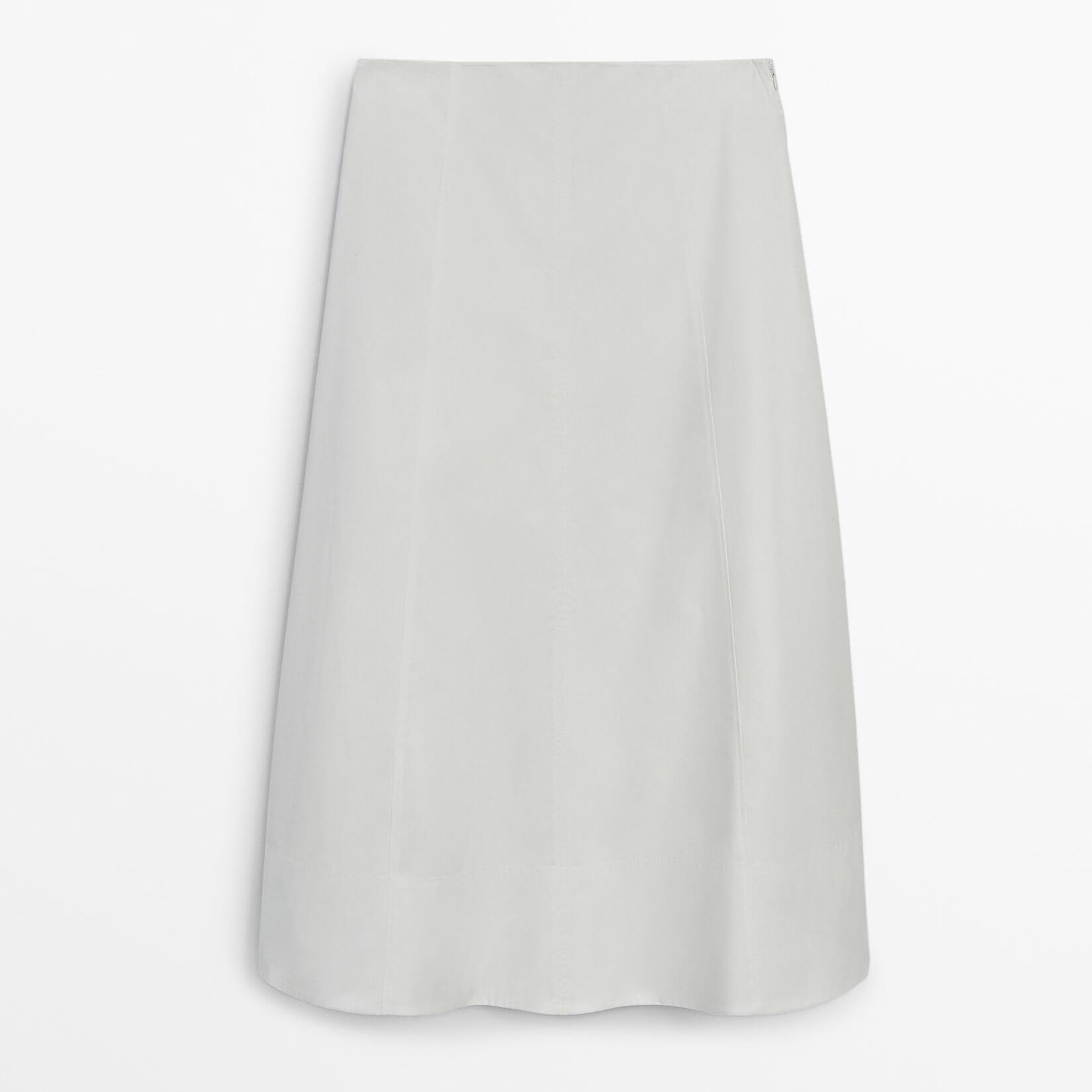 Юбка Massimo Dutti Flared Poplin Midi, белый юбка расклешенная 42 размер