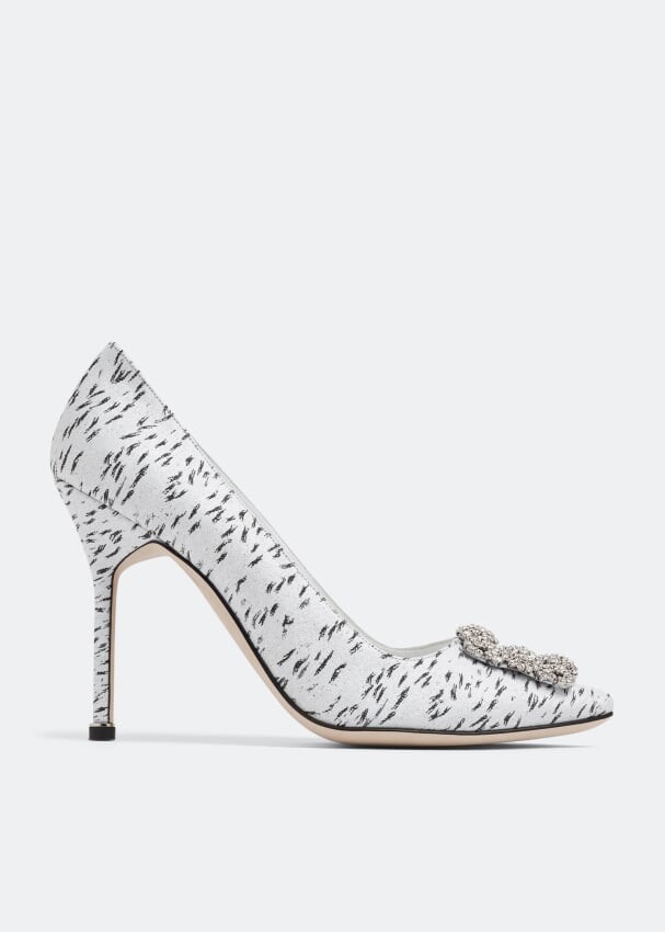 Туфли MANOLO BLAHNIK Hangisi jacquard pumps, белый