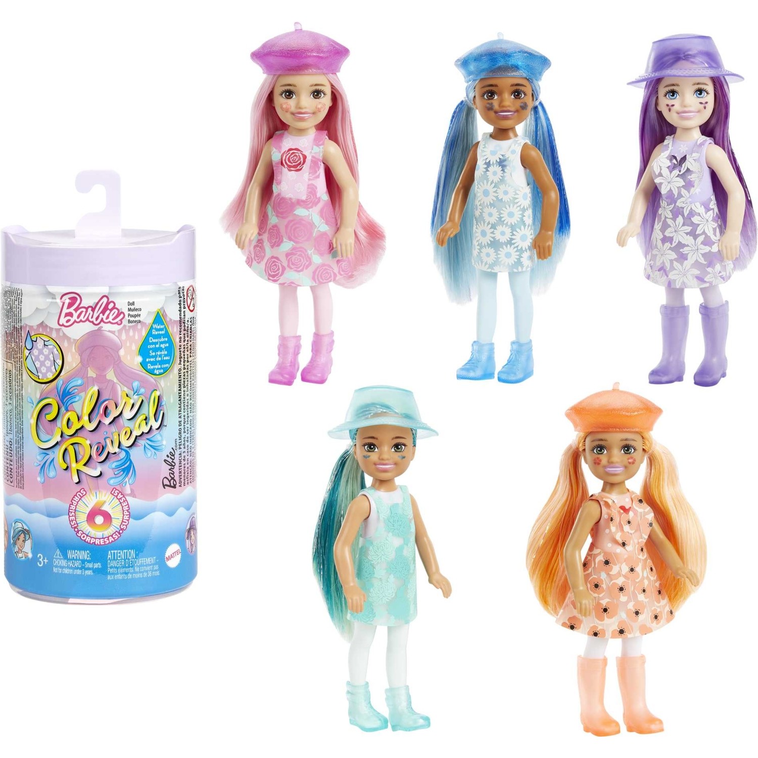 Кукла Barbie Chelsea меняющая цвет кукла сюрприз barbie color reveal rainbow galaxy hjx61 разноцветный