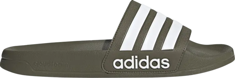 

Сандалии Adidas Adilette Shower Slide 'Olive Strata White', зеленый