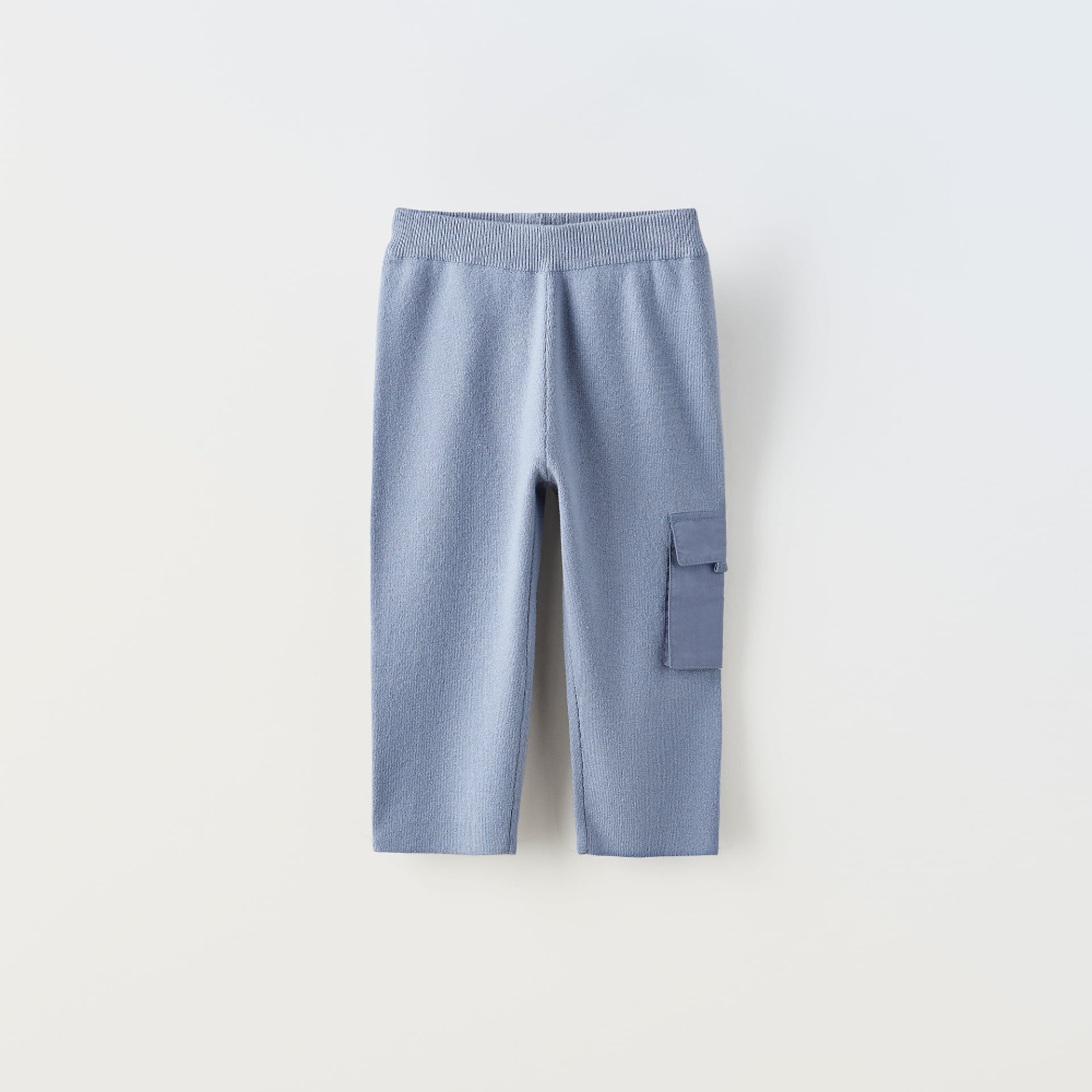 Брюки Zara Contrast Pockets, сиренево-синий