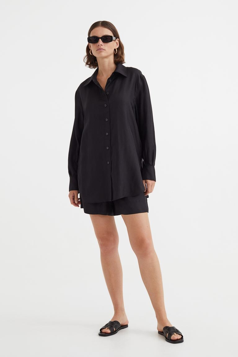 

Шорты из смесового шелка H&M, черный