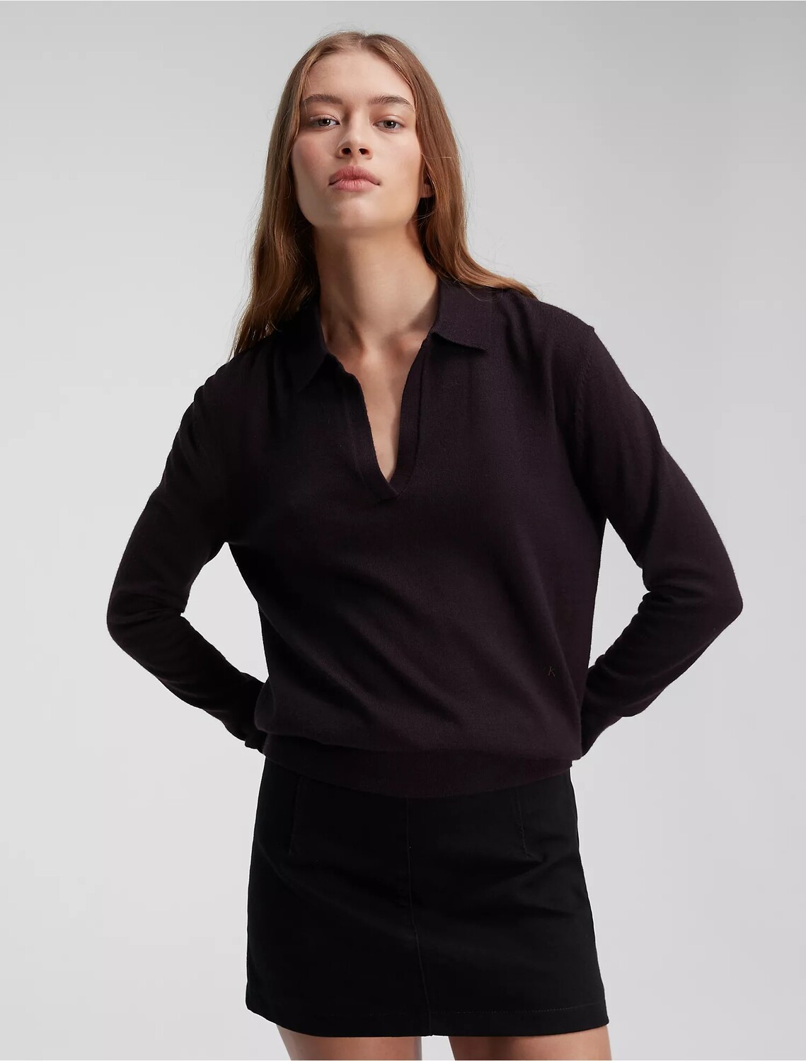 

Свитер Calvin Klein Extra Fine Merino, темно-коричневый