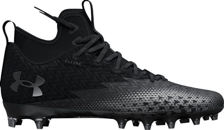 Бутсы Under Armour Spotlight Clone 3.0 MC Black Metallic Silver, черный