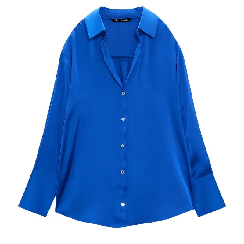 

Рубашка Zara Flowing Satin, синий