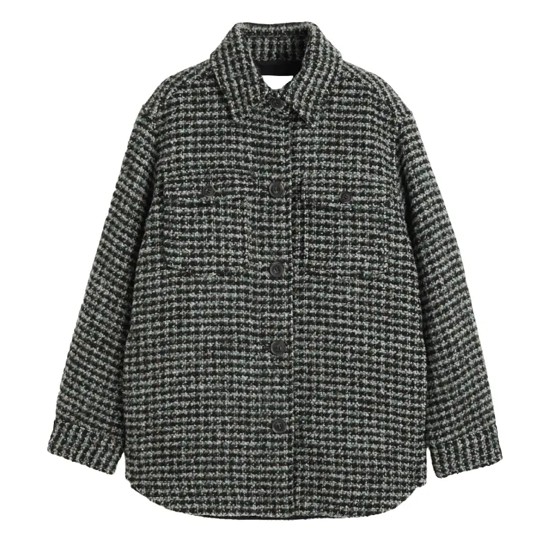 

Куртка рубашка H&M, темно-зеленый/клетка