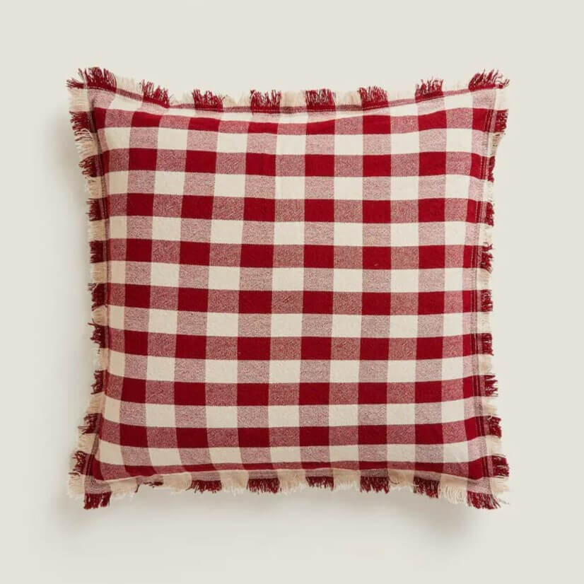 

Чехол на подушку Zara Home Check Christmas, красный