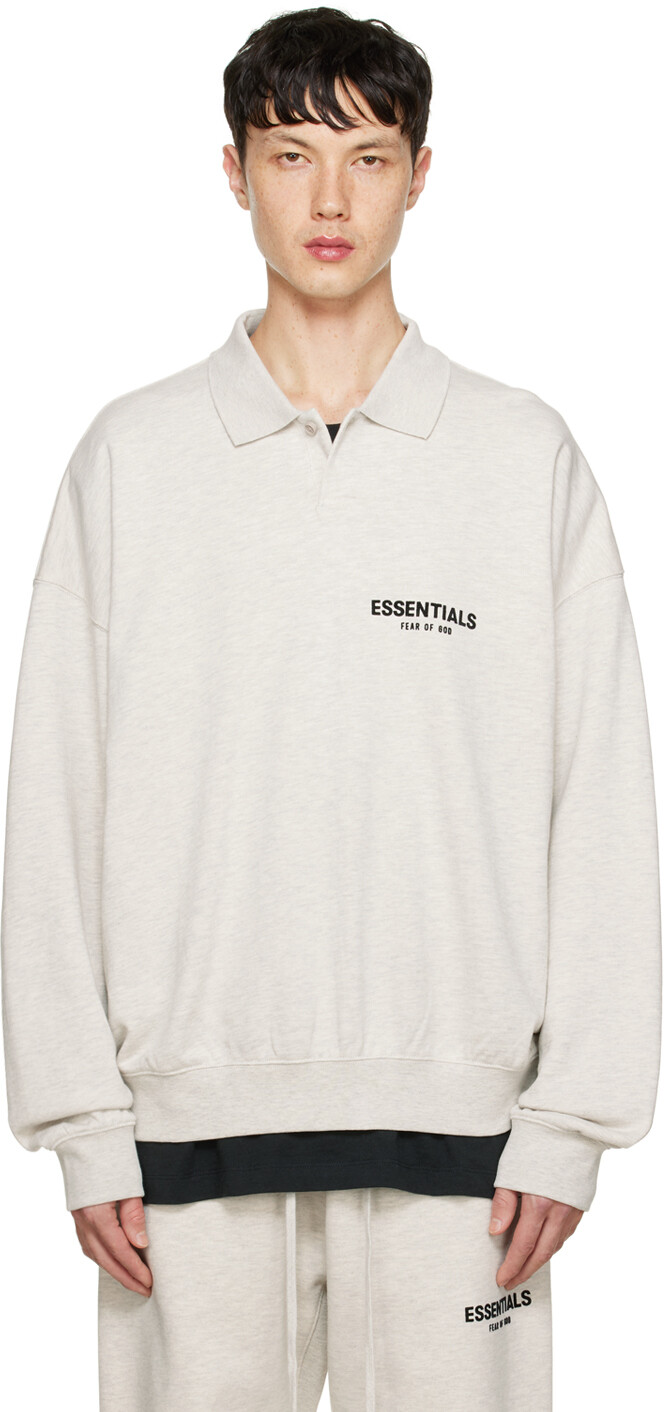 

Поло Off-White с длинным рукавом Essentials, Серый