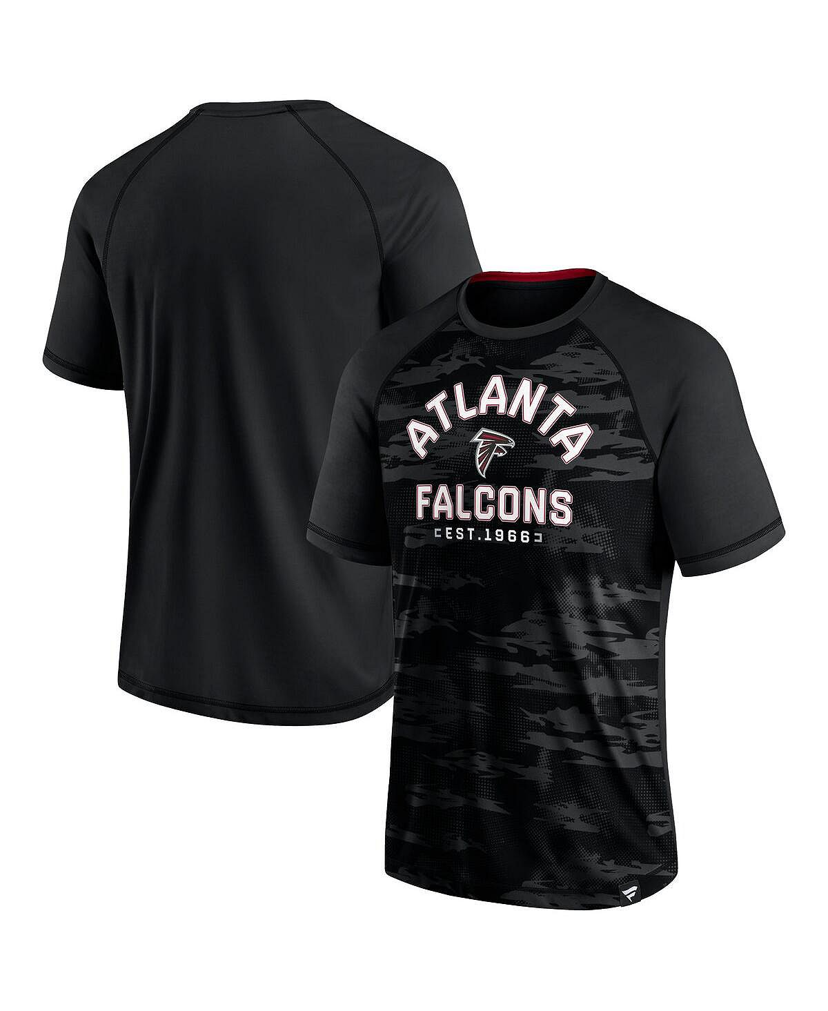 Мужская фирменная черная футболка atlanta falcons hail mary с регланами Fanatics, черный
