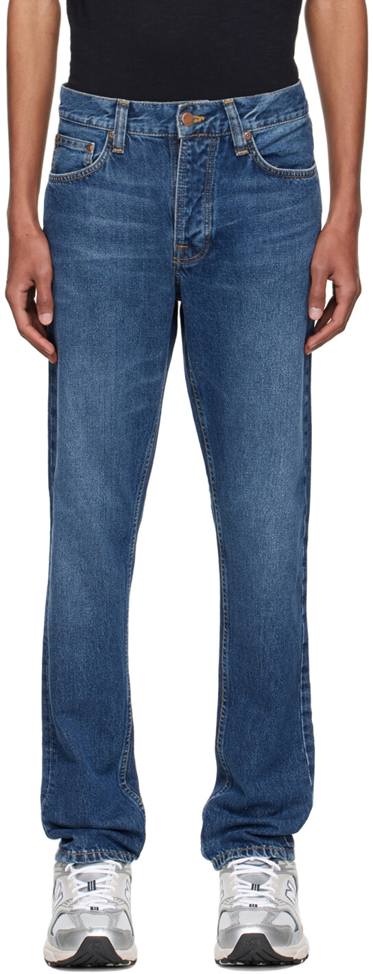 

Синие зауженные джинсы Steady Eddie II Nudie Jeans