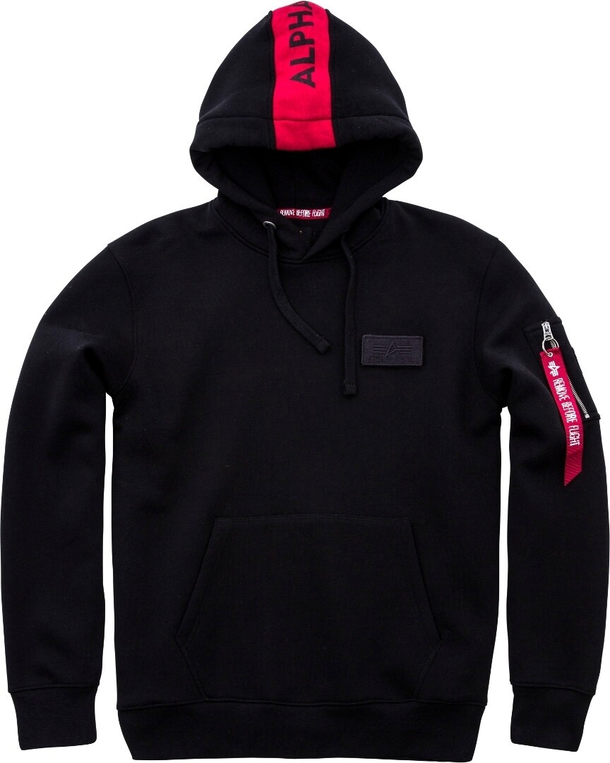 

Толстовка Alpha Industries Red Stripe мужская, черная